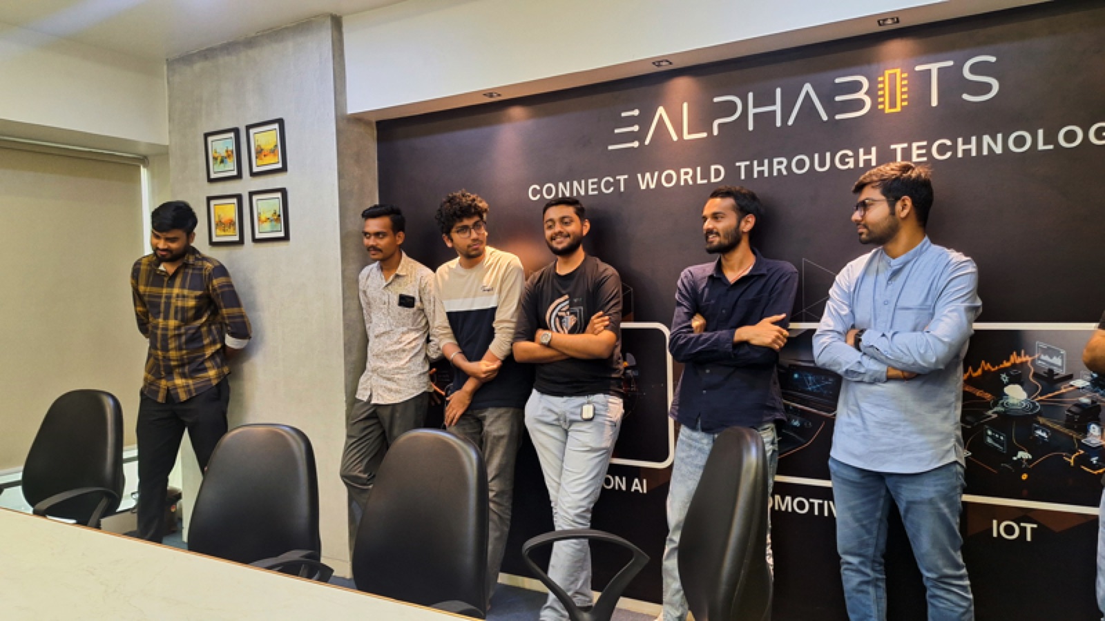 Casual team discussion at the EAlphabits office